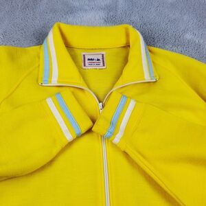 VTG Add In Jacket Mens L Yellow Fill Zip Fleece‎ Long Sleeve Made in Japan